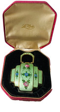PRISTINE Antique HP ENAMEL GUILLOCHE Compact ORIGINAL BOX R&G CO   M*I*N*T COND picture