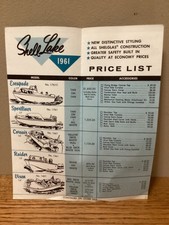 Shell Lake Boat Co. 1961 Advertising Price List/Order Form Shell Lake Wisconsin picture