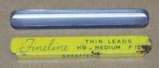 VINTAGE SHEAFFER'S FINELINE THIN LEADS HB MEDIUM F15 TIN, EMPTY, FORT MADISON IA picture