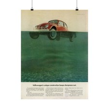 Volkswagen VW Bug Beetle Poster Advertising Ad Print Mid Century Wall Art 11x14” picture