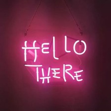 Hello There Pink Acrylic Neon Sign 14