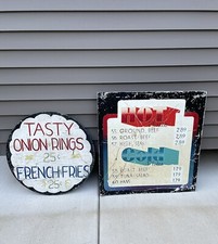 Antique Vintage Carnival Grocery Store Deli Advertising Signs Display 1950s 60s picture