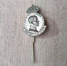 WW2 Swedish Charity Pin King Gustaf VFör Sveriges Barn Sporrong Stockholm 30s-40 picture