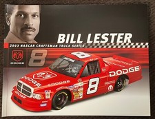 2003 Bill Lester #8 Mopar Dodge Ram - NASCAR Craftsman Truck Hero Card Handout picture