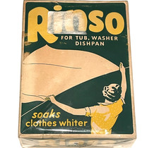 Vintage 1940s Rinso Soap Box Sealed NOS Full 9oz Lever Bros Cambridge MA Prop picture