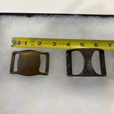 ANTIQUE EARLY BRASS CIVIL WAR ERA HEAVY BELT BUCKLE MILITARY 2-1/2” Lot Of 2 picture