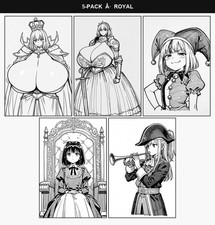 5 Pack Crown Jester Royal Waifu Stickers Anime 4x6 picture