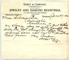 1900 Dorst & Co. Cincinnati Jeweler Letterhead - Repairs picture