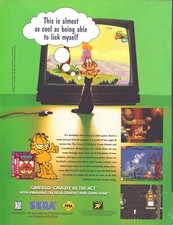 Vintage 1995 Print Ad - Garfield - Caught in the Act - Sega picture