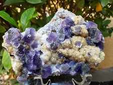 Nigerian Daylight Color-Changing Purple-Grayish Fluorite Quartz Crystal Pyrite picture