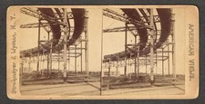 b371, American Views Stereoview, # -, Elevated Railroad & Train, 110 St, 1880s picture