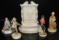Lot Sebastian Miniatures Farmer City Woman Cow Hand Farmer Hobo Sign picture