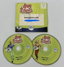 The Sims Online PC Play Test Disc 1 & 2 Beta Mailer Complete EA Maxis 2002 Vtg picture