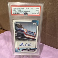 Topps 2025 Disneyland 70th Alex Verde Auto Disneyland Monorail AA-AV PSA 9 picture