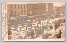 J98/ Kokomo Indiana RPPC Postcard c1910 Labor Day Parade Umbrellas  24 picture