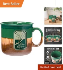 Official 20oz The Green Dragon Camper Mug - Rustic Ceramic for Coffee Lovers picture