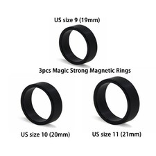 3PCS New Black Magic Trick Rings Strong Magnetic Prop Learn Beginner Illusions picture