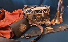 Rare French Navy Military Drum & Bugle Set Napoleon III Era, Franco-Prussian War picture