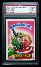 GPK, 1987 9th Series, #355b Semi COLIN - No Number # ERROR - OS9 - PSA 9oc, MINT picture