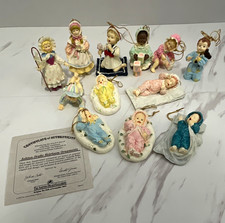 Ashton-Drake Heirloom Yolanda Bello Baby Ornament Lot 12 Resin Hand Painted COA picture