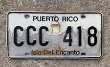 Puerto Rico License Plate CCC 418 Isla Del Encanto Morro Castle Tag Triple C picture