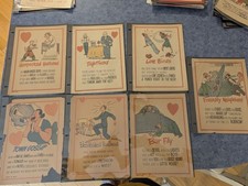 Lot 7 Early 1900's Vinegar Valentine Ephemera Sarcasm Poem Penny Dreadful picture
