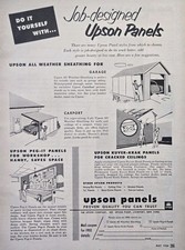 Upson Panels Lockport NY Sheathing Kuver-Krak Ceilings Peg-It Shop Print Ad 1954 picture