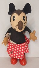 Antique 1930s Disney Knickerbocker Minnie Mouse Cloth Doll Toy Composite Shoes picture
