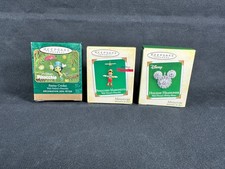 Hallmark Disney Miniatures 2001 Jiminy Cricket/2004 Pinocchio/2005 Mickey Ears picture