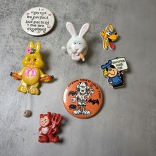 Vintage Lot 7 pinback button Frankenstein Pluto Easter Bunny Devil Holidays picture