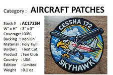 CESSNA 172 - SKYHAWK - 3” Cloth Patch - AC172SH picture