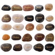 25 Pack Engraved Inspirational Stones 12 Inch Different Words Encouragement Ston picture