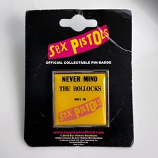 Never Mind The Bollocks Here's The SEX PISTOLS badge enamel pin on card button picture