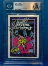 1991 GI Joe #92 Turnabout Roadblock Card Signed by Herb Trimpe Beckett Authentic picture