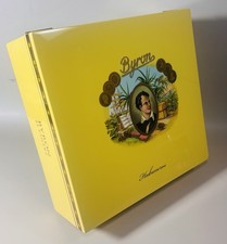 Cigar Humidor Box With Temp & Hygrometer Gauge - Yellow - Rare and Limited picture