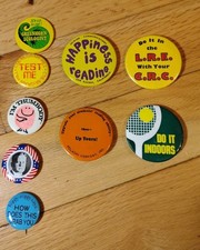Miscellaneous Vintage Pin On Buttons Lot Of 12 picture