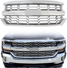 Front Grille Grill for 2016-2018 Chevy Silverado 1500, Chrome & Silver picture