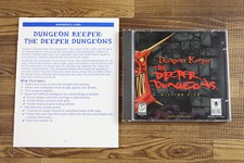 Vintage Bullfrog Dungeon Keeper The Deeper Dungeons (PC, 1997) w Reference Card picture