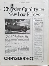 1926 Chrysler 60 Car Famous Quality Low Price Original Automobile Ad picture