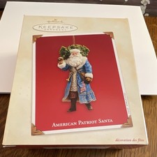 Hallmark Keepsake Patriotic Santa Claus Hanging Ornament Holiday Memory 2003 picture