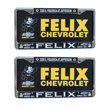 2 Plastic Chrome License Plate Frames and 2 Black Inserts picture