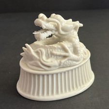 Vintage Fitz and Floyd Porcelain Trinket Box - Dragon 1977 - Mint Condition picture