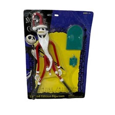 VTG NIP The Nightmare Before Christmas Jack Skellington Santa Bendy NECA 2002 picture