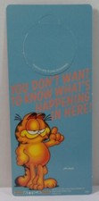 UFC VTG 1978 GARFIELD UK COLLECTIBLE 9'' DOUBLE SIDE DOOR HANGER BY JIM DAVIS picture