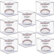8 Pack Baseball Display Case, UV Protected Acrylic Boxes for 8 Pack, Clear  picture