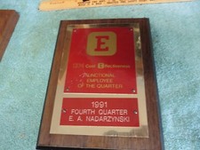1991 IBM Award Cost effectiveness Functional Employee of the Qtr Plaque award picture