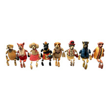 WMG Whimsical Dog Shelf Sitters Lot of 8 Jointed Resin Dangling Leg Figurines picture