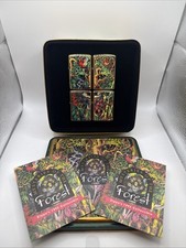 Set of 4, Zippo Mysteries Of The Forest 1995 Limited Collector's Edition w/ Tin picture