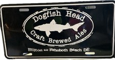 Dogfish Head Brewery Promo License Plate Black White Milton & Rehoboth Beach DE picture
