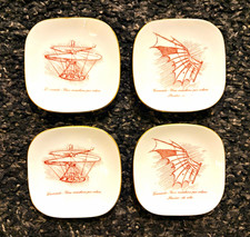 Vintage ALITALIA Richard Ginori Set of 4  Ceramic Dishes - 3.5” - Da Vinci Wings picture